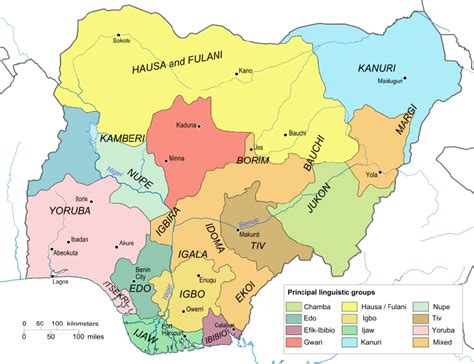 image of linguistic map of nigeria